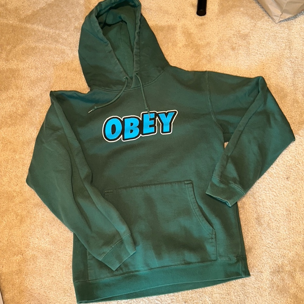 obey green medium hoodie